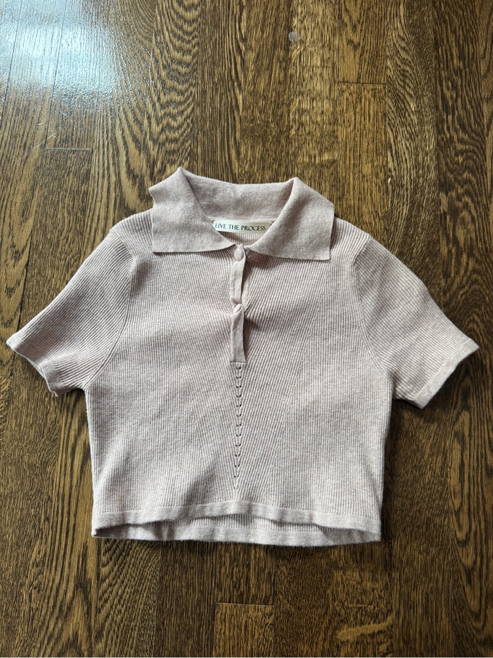 Live The Process Blush Pink Short Sleeve Knit Polo